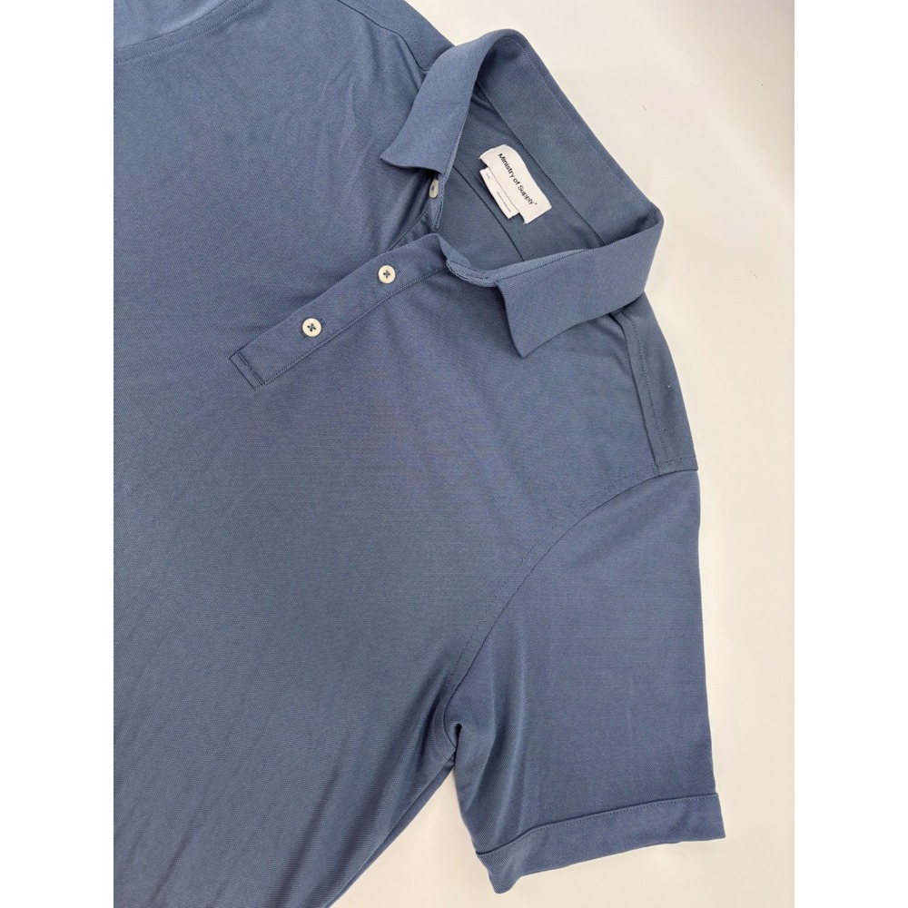 Ministry of Supply Apollo Polo Shirt Blue Pique Knit Mens XL RN 160361
